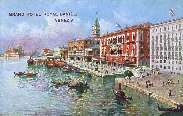 Venice, Italy - Grand Hotel Royal Danieli and Gondolas