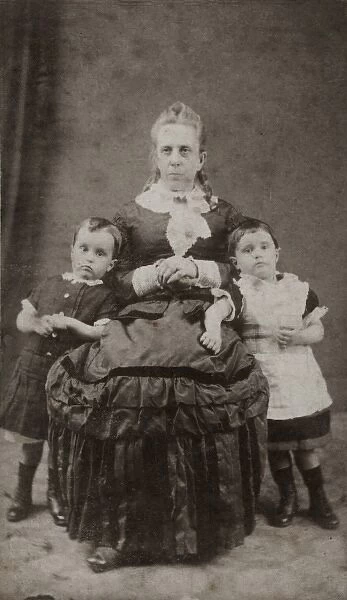 Victorian woman with two children