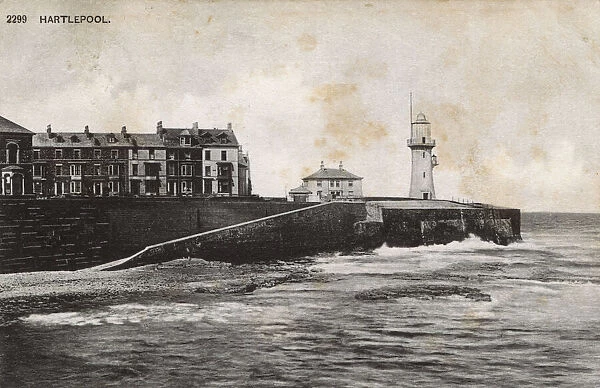 View of Hartlepool and lighthouse, County Durham