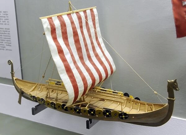 Viking ship. 9th century. Model of A. Twill, 1988. Museum of