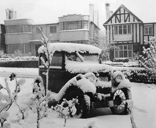 Vintage Car in the Snow