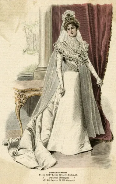 Wedding Dress 1899 Print: Unadorned Victorian Wedding Art