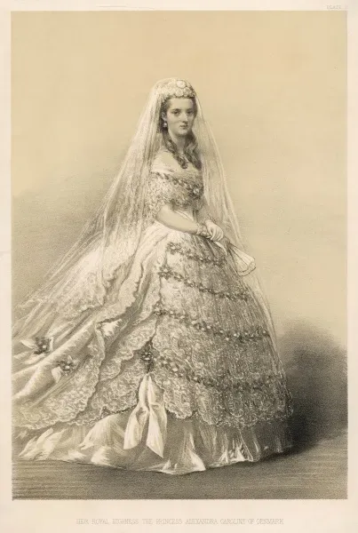 Royal Wedding Dress Print Alexandra, Queen to Edward Art