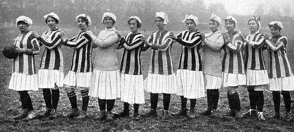 A womens war workers football match in London, 1917