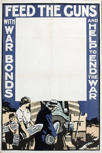 WW1 Poster, Feed the Guns with War Bonds