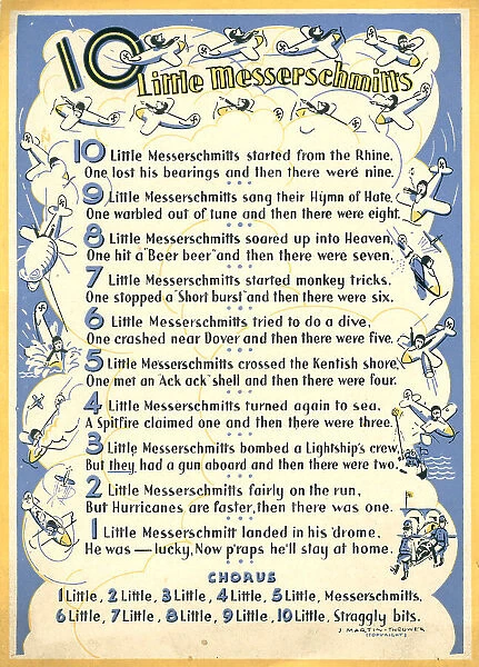 WW2 Christmas Card, 10 Little Messerschmitts