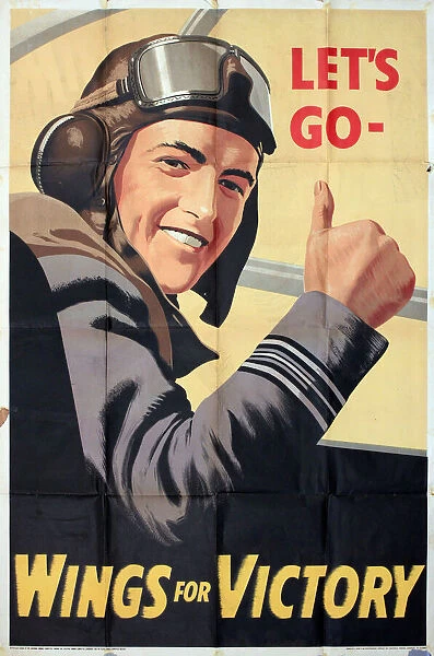 WW2 poster, Wings for Victory, Lets Go, National Savings. Date: circa 1944