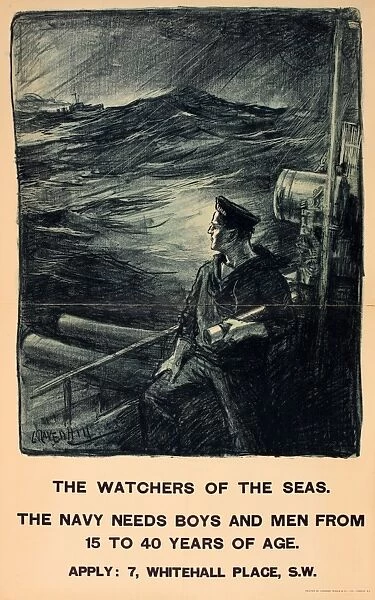 WWI Poster, The Watchers of the Seas