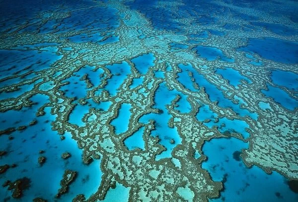 Aerial - Coral formation - Hardy Reef, Great Barrier Reef Marine Park (World Heritage Area), Queensland, Australia JPF34082