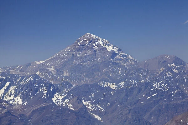 Aerial view of Aconcagua peak and Andes