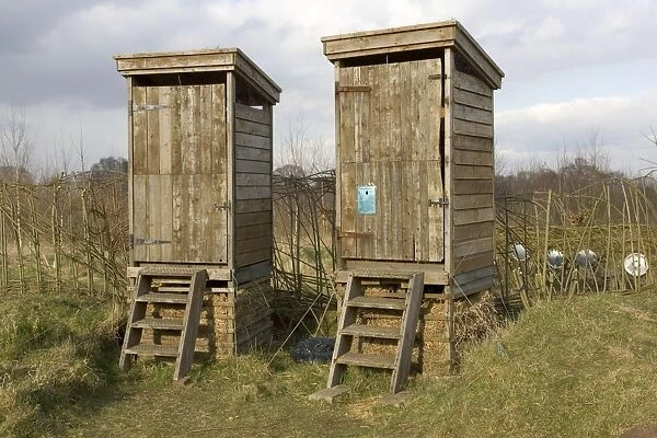 Composting toilets at Environmental Centre, UK - these toilets depend on biological decomposition which in the process produces fertilser. At Bishopswood Environmental Centre near Worcester sponsored by Transo Worcestershire, UK