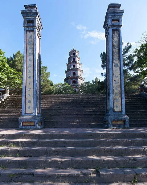 JLR-435. Thien Mu Pagoda - Hue-Vietnam - Rising on a bluff above the left