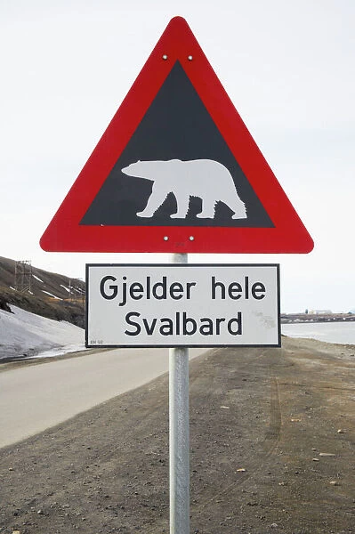 Polar Bear Road Sign - Longyearbyen, Svalbard (Spitsbergen) LA003889