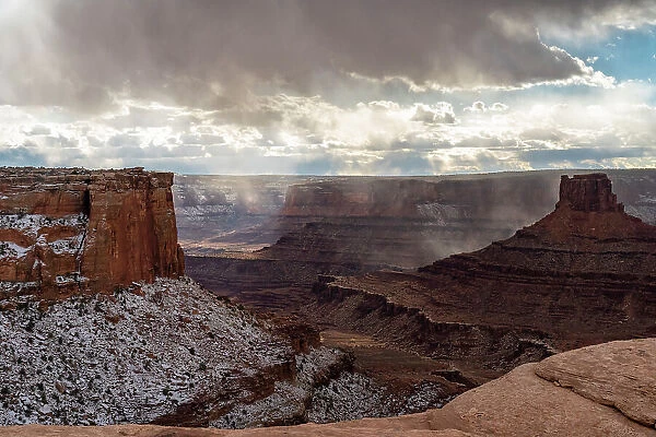 USA, Utah. Stormy canyons from the Bighorn Overlook trail at Dead Horse State Park. Date: 16-02-2021