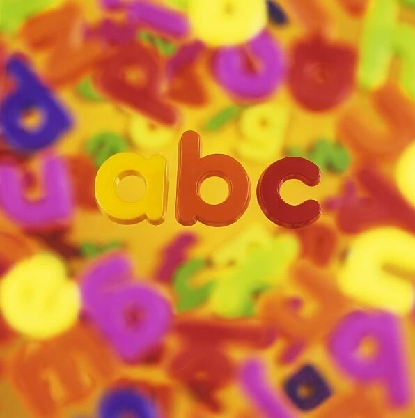 Alphabet. Plastic magnets of the letters a, b and c