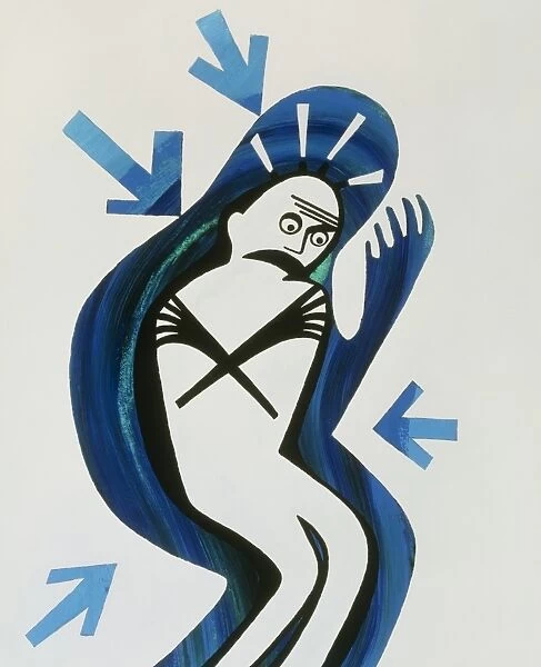 Artwork depicting a person with depression