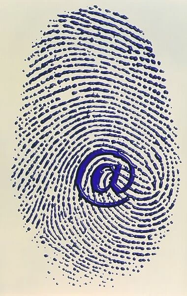 Artwork of e-mail address @ sign & a fingerprint
