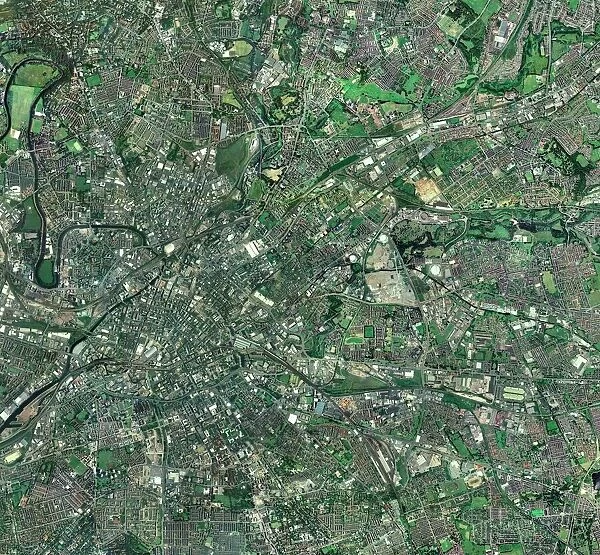 Central Manchester, aerial view