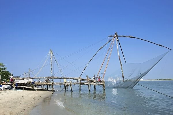 Coastal fishing net in India C017 / 9080 For sale as Framed Prints