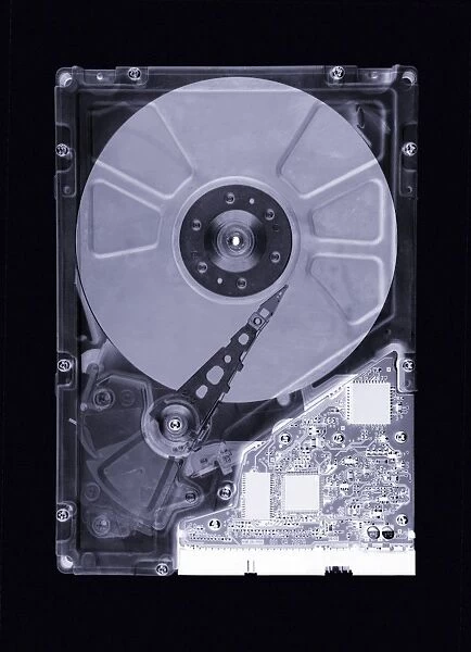 Computer hard disk, simulated X-ray