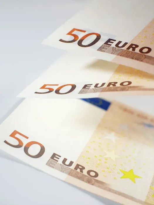Framed Print : Euro Bank Note Print - Three 350 Euro Bills Framed Print : Euro Bank Note Print - Three 350 Euro Bills