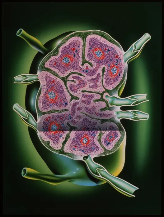 Framed Print : Sectioned Human Lymph Node Print Framed Print : Sectioned Human Lymph Node Print