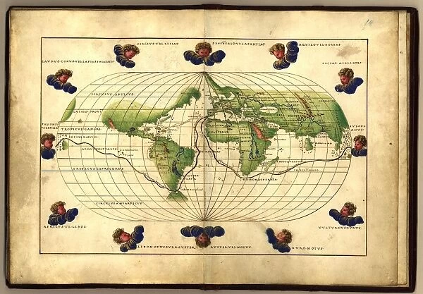 Magellans route, 16th century map