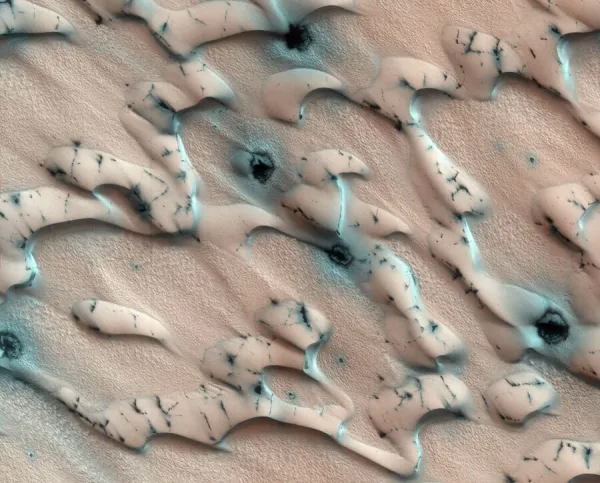 Martian sand dunes, satellite image