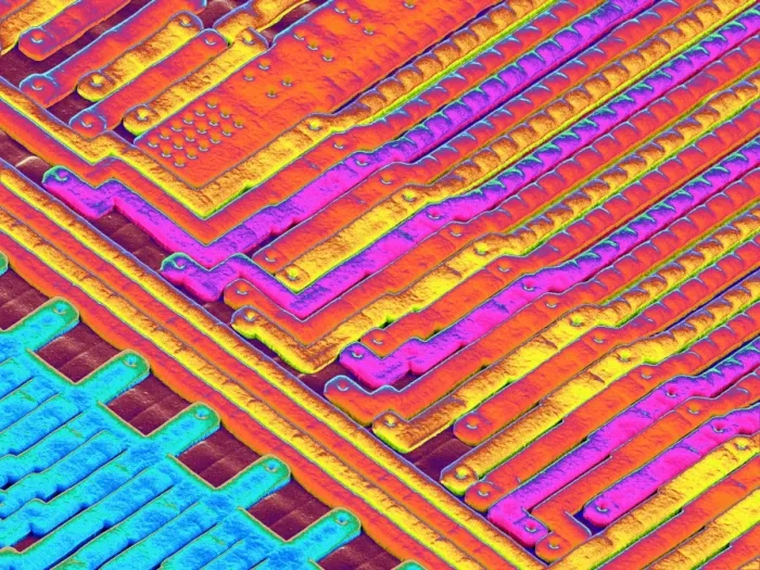 Framed Print : SEM Microchip Surface Print