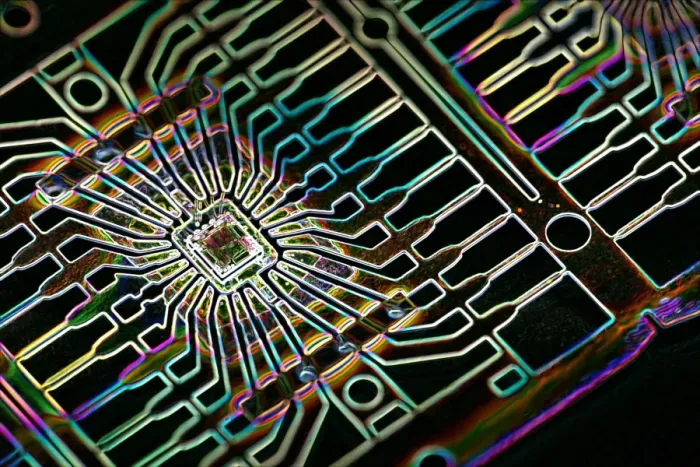 Framed Print : Microprocessor Chip Print