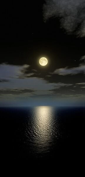 Full Moon Setting Over The Ocean Looking South Photos Framed Prints Puzzles