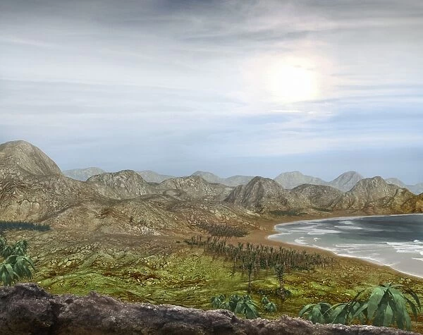 Pangea prehistoric landscape, artwork