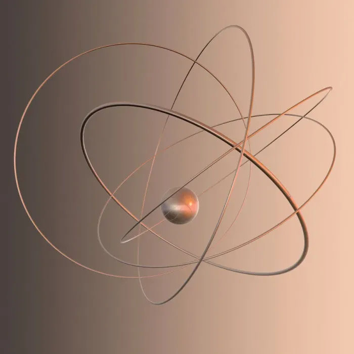 Framed Print : Atomic Structure Print: Central Nucleus with Electron Orbits Framed Print : Atomic Structure Print: Central Nucleus with Electron Orbits