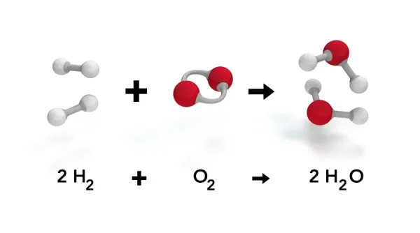 Reaction of hydrogen and oxygen to water C017 / 3598