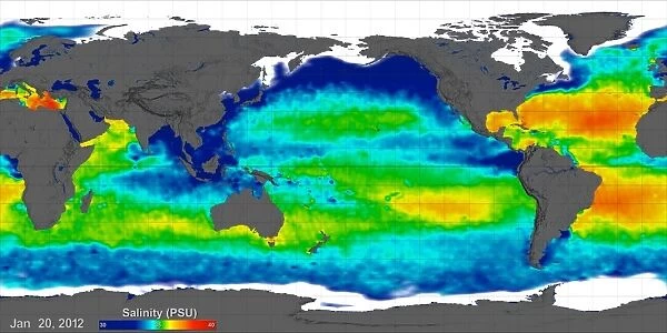Sea surface salinity, 2012 global map C016  /  3796
