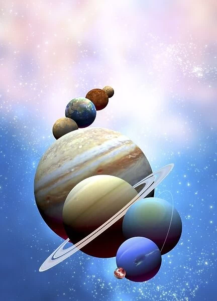Solar system planets, artwork