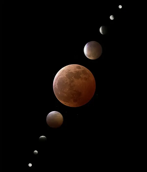 Framed Print : Total Lunar Eclipse Print, Sequence of Images Framed Print : Total Lunar Eclipse Print, Sequence of Images