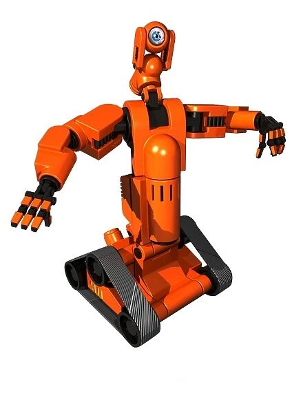 Toy robot, artwork. Toy robot, computer artwork