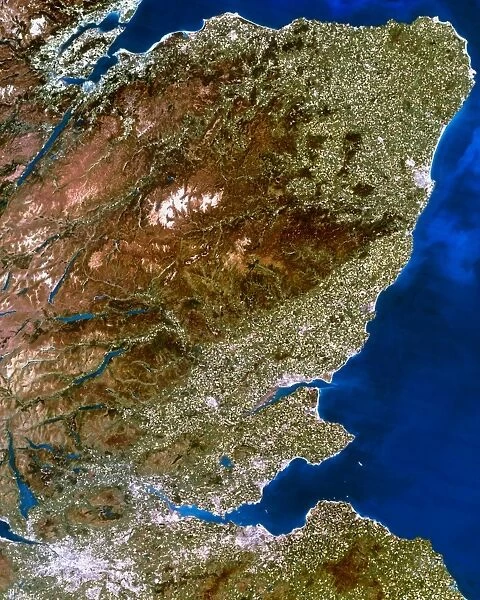 True-colour satellite image of northeast Scotland