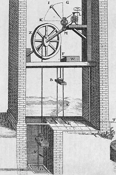 Water raising engine, 18th century
