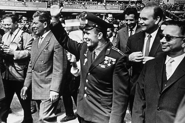 Yuri Gagarin visiting Budapest, Hungary in 1961