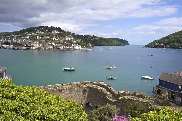 Bayards Cove Fort and the River Dart estuary in spring sunshine, Dartmouth