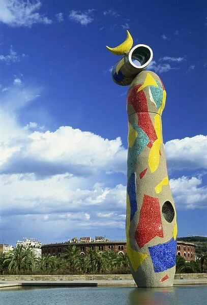 Brightly coloured sculpture by Joan Miro