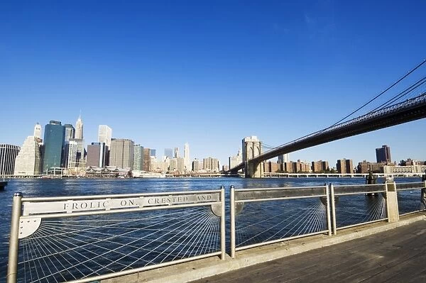 Brooklyn Bridge and Manhattan from Fulton Ferry Landing