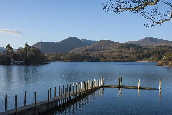 Causey Pike and Grisedale Pike from the boat landing, Derwentwater, Keswick, Lake