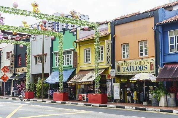 Colourful shophouses in South Bridge Road, Chinatown, Singapore, Southeast Asia, Asia