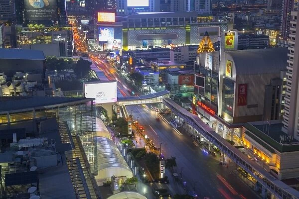 Elevated view of city skyline, Bangkok, Thailand, Southeast Asia, Asia