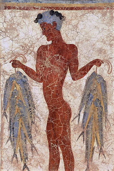 Fresco of a fisherman from Akrotiri