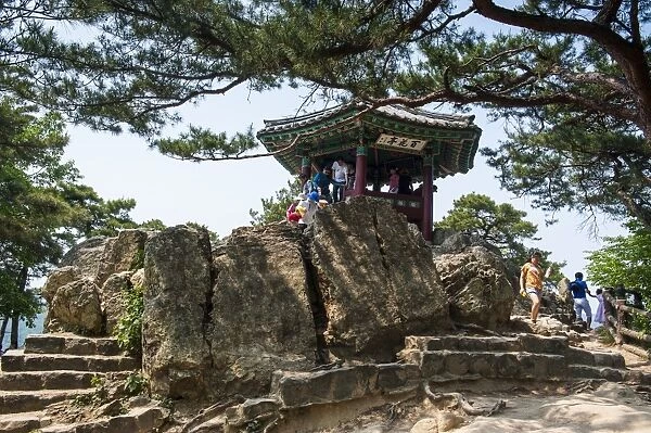 Goransa temple in the Buso Mountain Fortress in the Busosan Park, Buyeo, South Korea, Asia