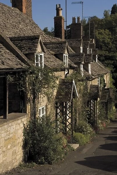 Honey coloured terraced cottages, Winchcombe, The Cotswolds, Gloucestershire